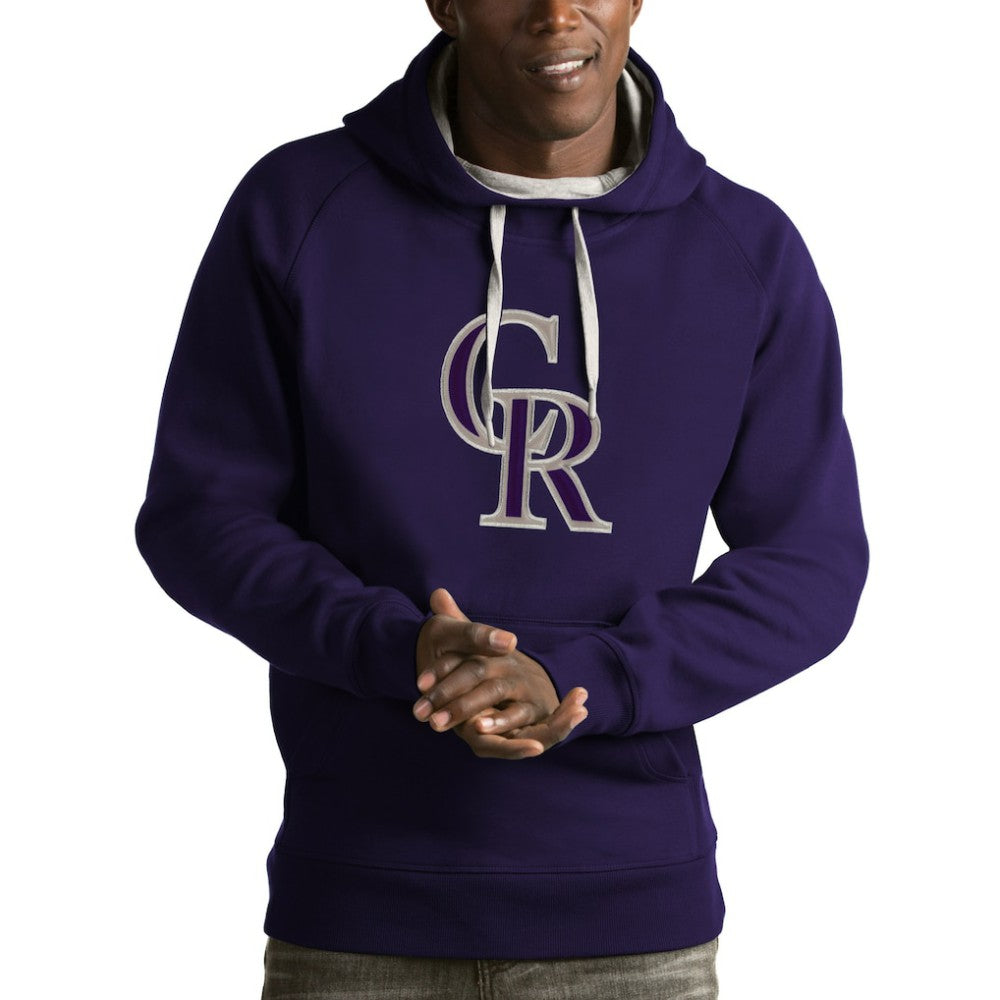 Colorado Rockies Antigua Victory Pullover Hoodie - Purple