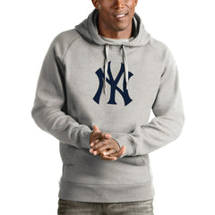 New York Yankees Antigua Victory Pullover Hoodie - Heathered Gray