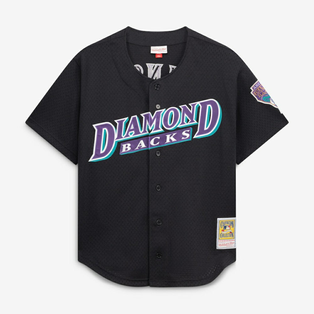 Randy Johnson Arizona Diamondbacks Cooperstown Collection Mesh Batting Practice Button-Up Jersey - Black | Mitchell & Ness