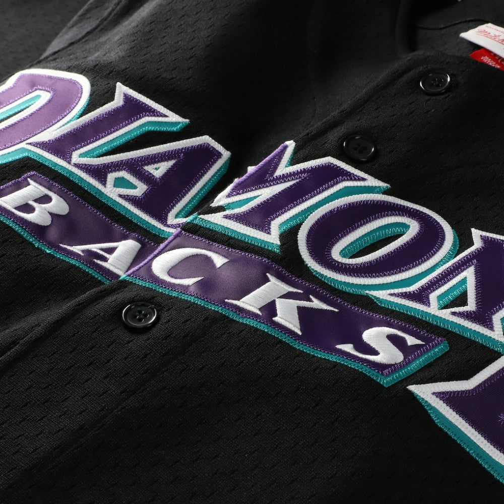 Randy Johnson Arizona Diamondbacks Cooperstown Collection Mesh Batting Practice Button-Up Jersey - Black | Mitchell & Ness