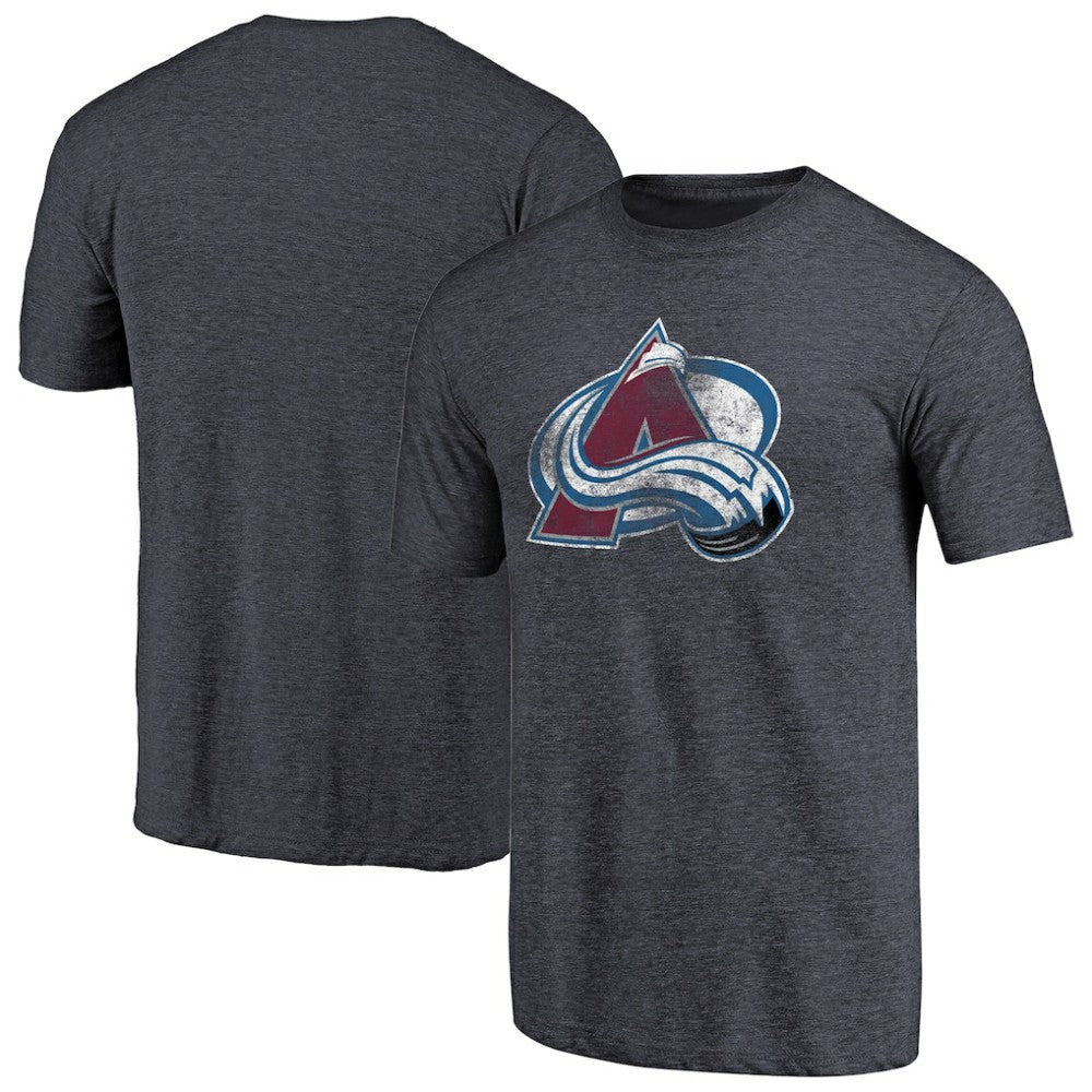 Colorado Avalanche Distressed Team Primary Logo Tri-Blend T-Shirt