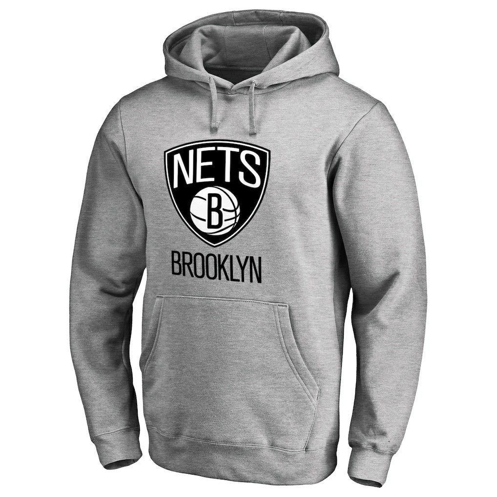 Brooklyn Nets Primary Logo Pullover Hoodie - Heather Gray cheap