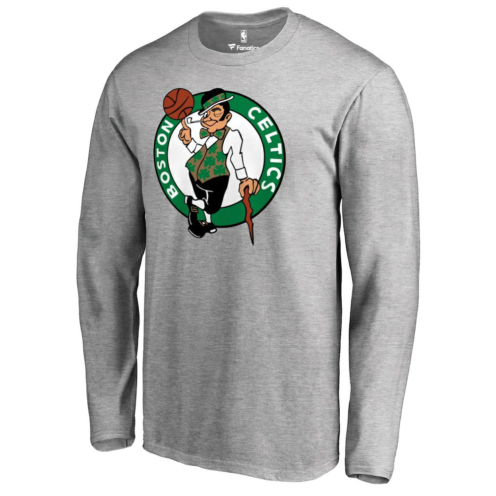 Boston Celtics Primary Logo Long Sleeve T-Shirt - Heather Gray on sale