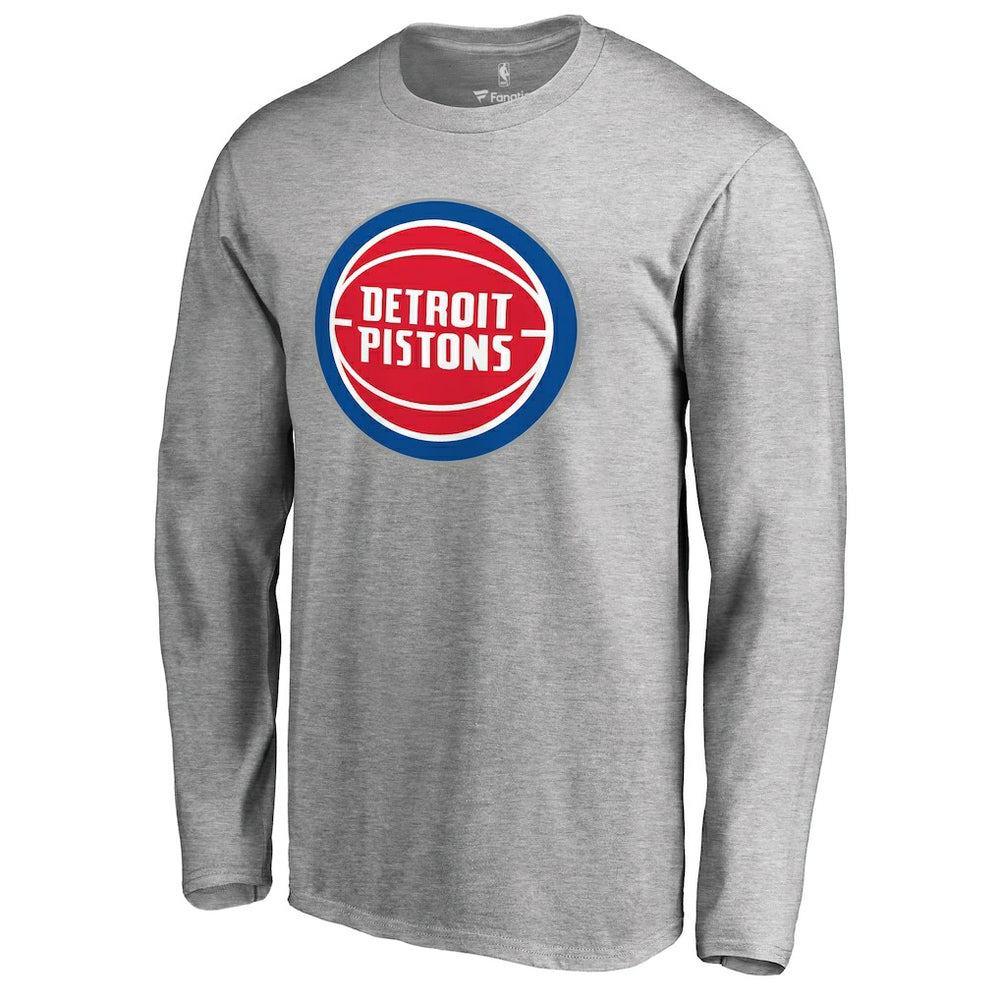 Detroit Pistons Primary Logo Long Sleeve T-Shirt sale - Heather Gray shop
