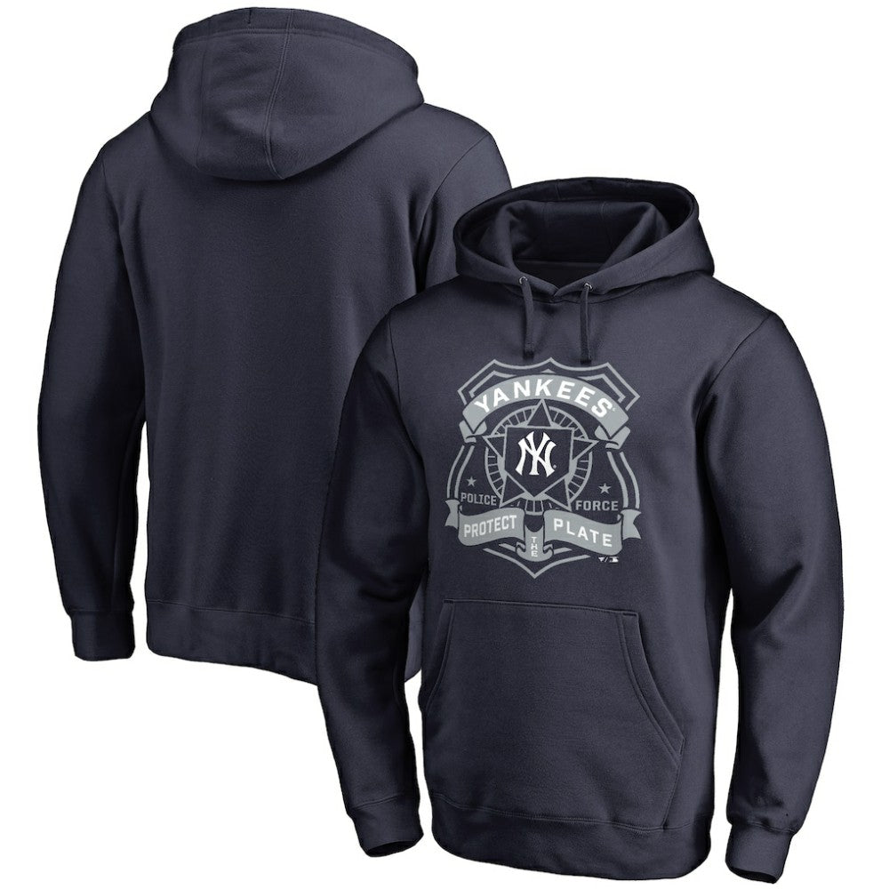 New York Yankees Police Badge Pullover Hoodie - Navy