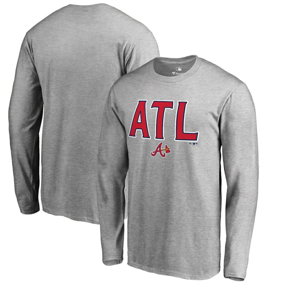 Atlanta Braves ATL Hometown Long Sleeve T-Shirt - Ash