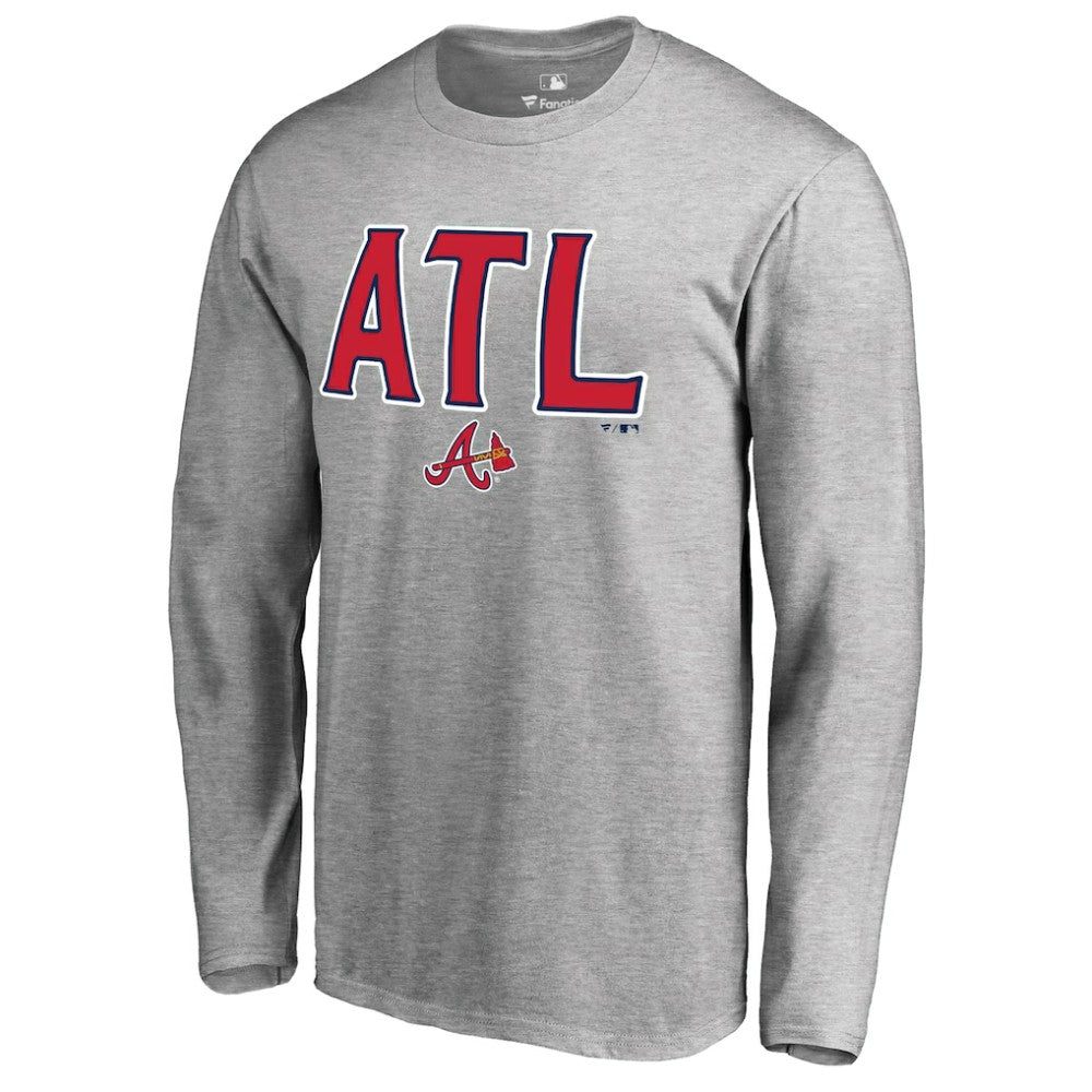 Atlanta Braves ATL Hometown Long Sleeve T-Shirt - Ash