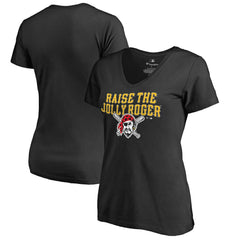 Pittsburgh Pirates Women's Jolly Roger Hometown T-Shirt - Black