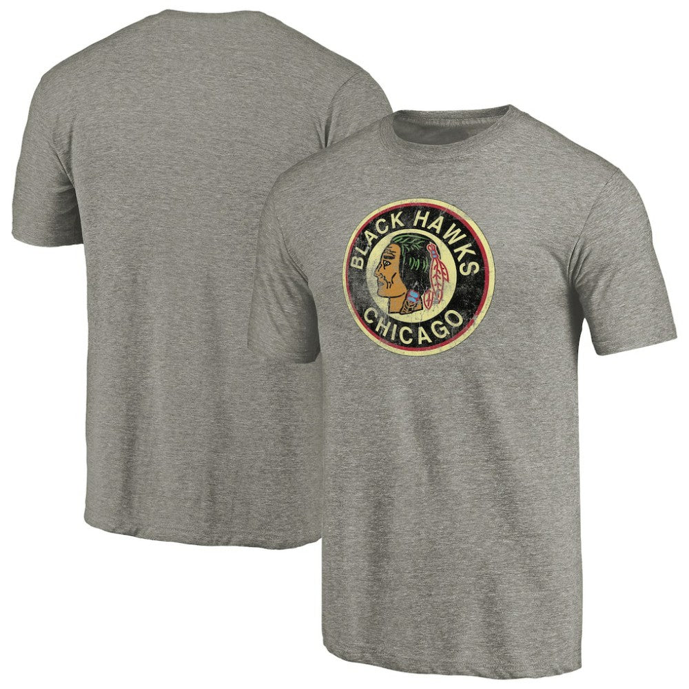 Chicago Blackhawks Throwback Logo 1937-1938 Tri-Blend T-Shirt