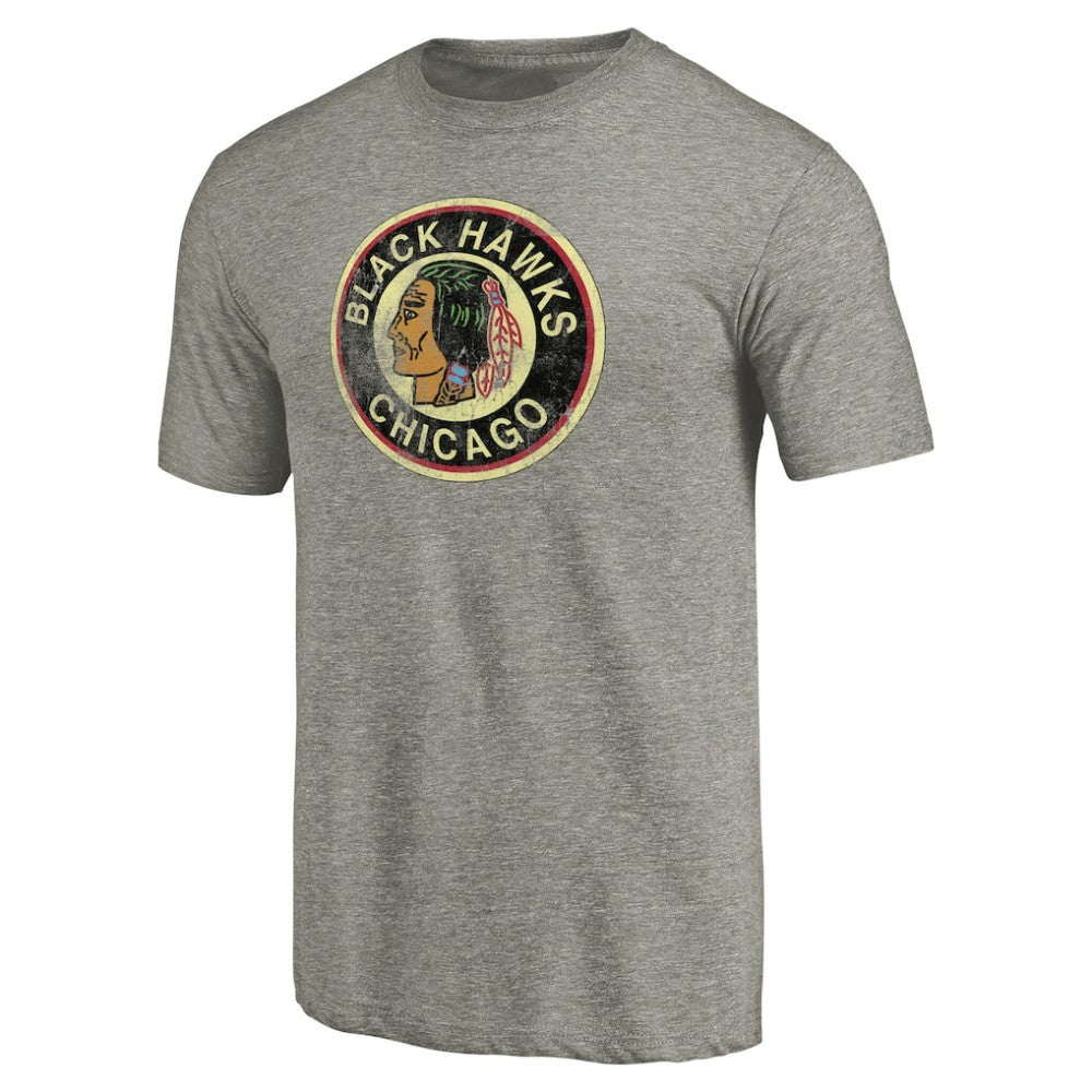 Chicago Blackhawks Throwback Logo 1937-1938 Tri-Blend T-Shirt