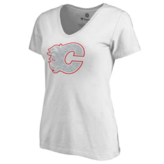 Calgary Flames Women's Whiteout V-Neck T-Shirt