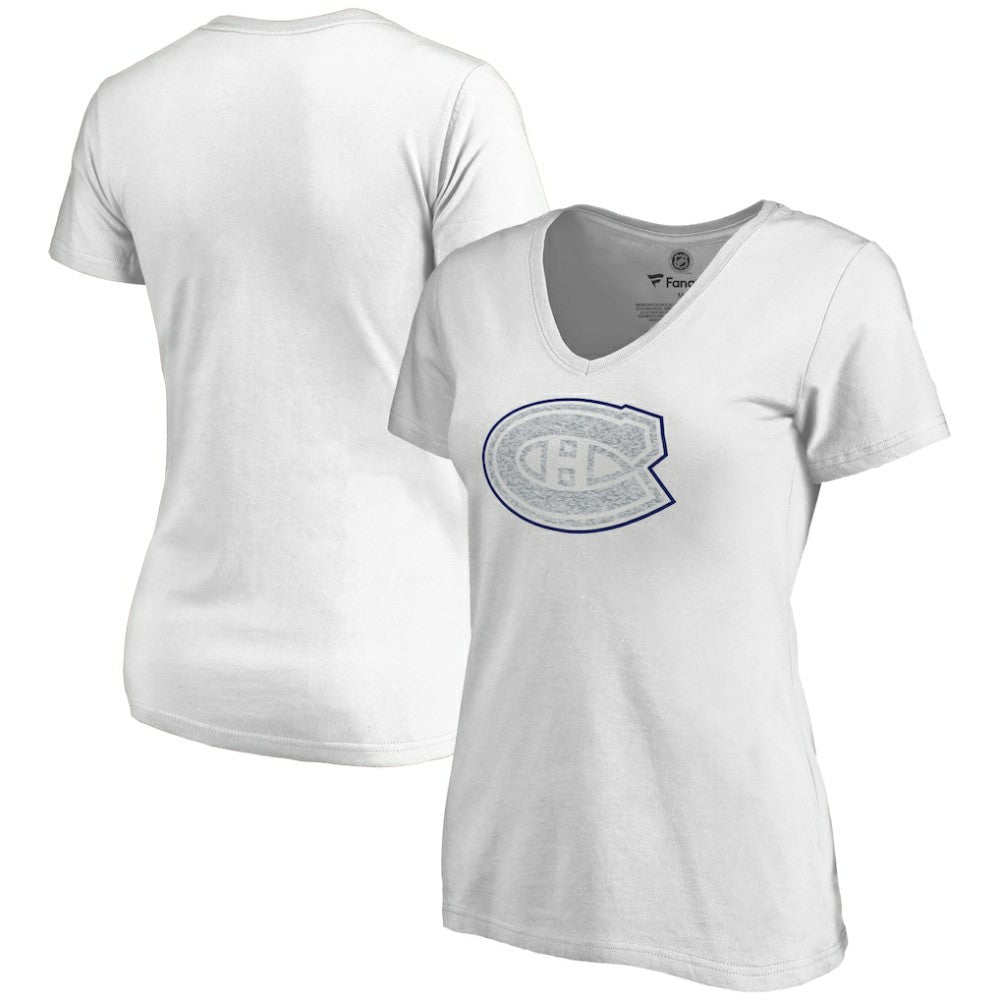 Montreal Canadiens Women's Whiteout V-Neck T-Shirt