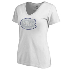 Montreal Canadiens Women's Whiteout V-Neck T-Shirt