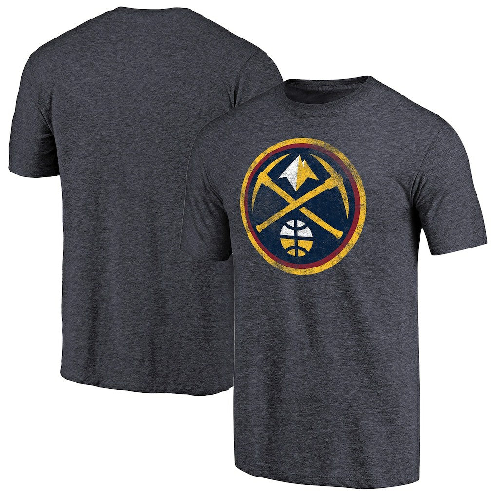 Denver Nuggets Distressed Team Logo Tri-Blend T-Shirt sale - Heather Navy cheap