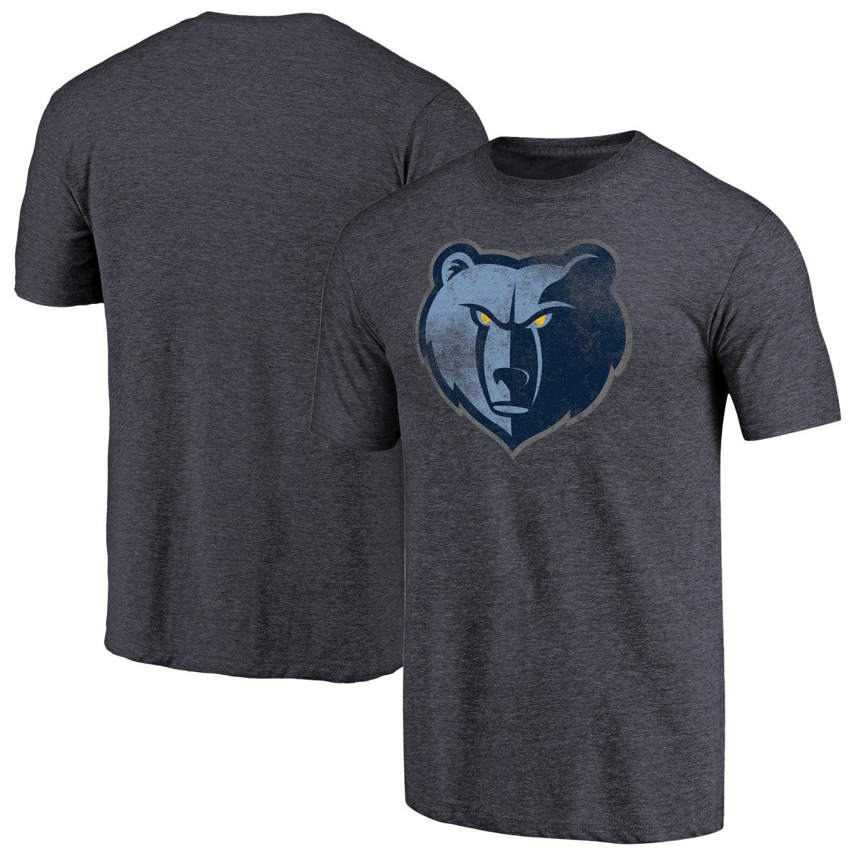 Memphis Grizzlies Distressed Team Logo Tri-Blend T-Shirt - Heather Navy outlet