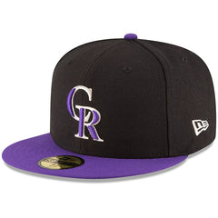 Colorado Rockies Authentic Collection ON Field 59FIFTY Structured Hat - Black/Purple | New Era