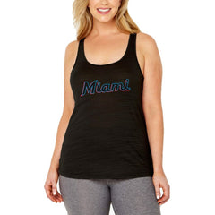 Miami Marlins Soft as a Grape Women's Plus Size Swing for the Fences Racerback Tank Top - Black
