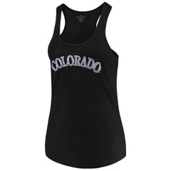 Colorado Rockies Soft as a Grape Women's Plus Size Swing for the Fences Racerback Tank Top - Black