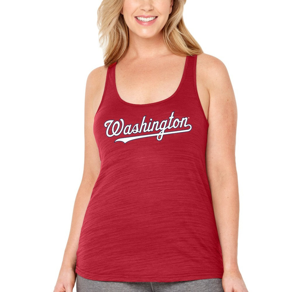 Washington Nationals Soft as a Grape Women's Plus Size Swing for the Fences Racerback Tank Top - Red