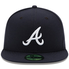 Atlanta Braves Road Authentic Collection On-Field 59FIFTY Fitted Hat - Navy | New Era