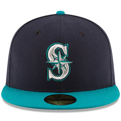 Seattle Mariners Alternate Authentic Collection On Field 59FIFTY Fitted Hat - Navy/Teal | New Era