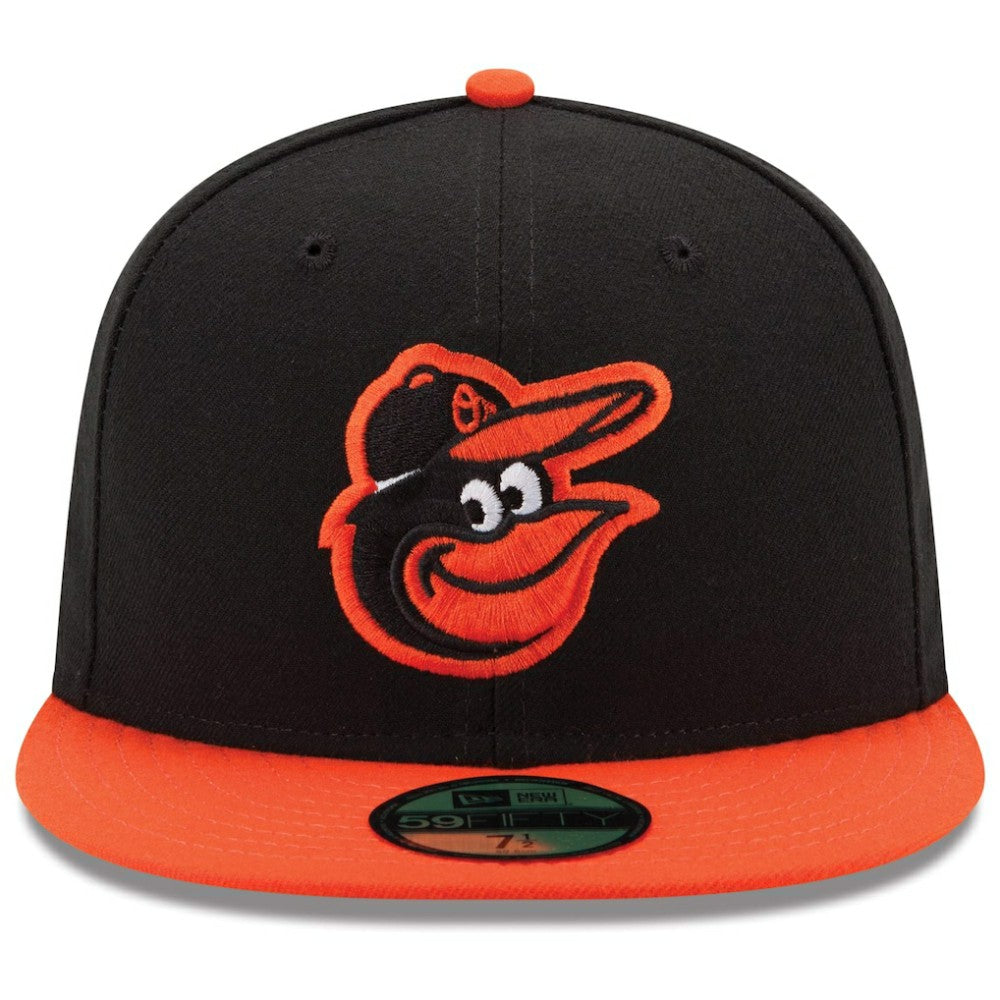 Baltimore Orioles Road Authentic Collection On-Field 59FIFTY Fitted Hat - Black/Orange | New Era