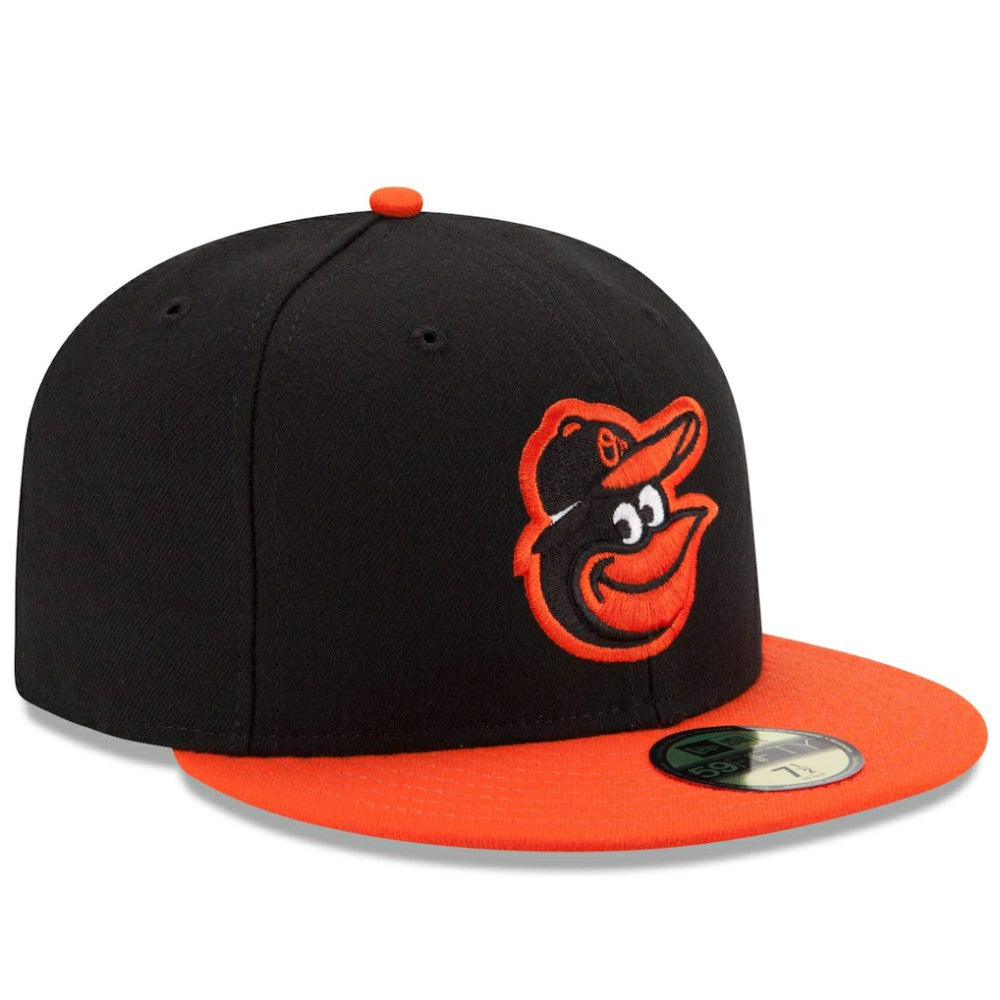 Baltimore Orioles Road Authentic Collection On-Field 59FIFTY Fitted Hat - Black/Orange | New Era