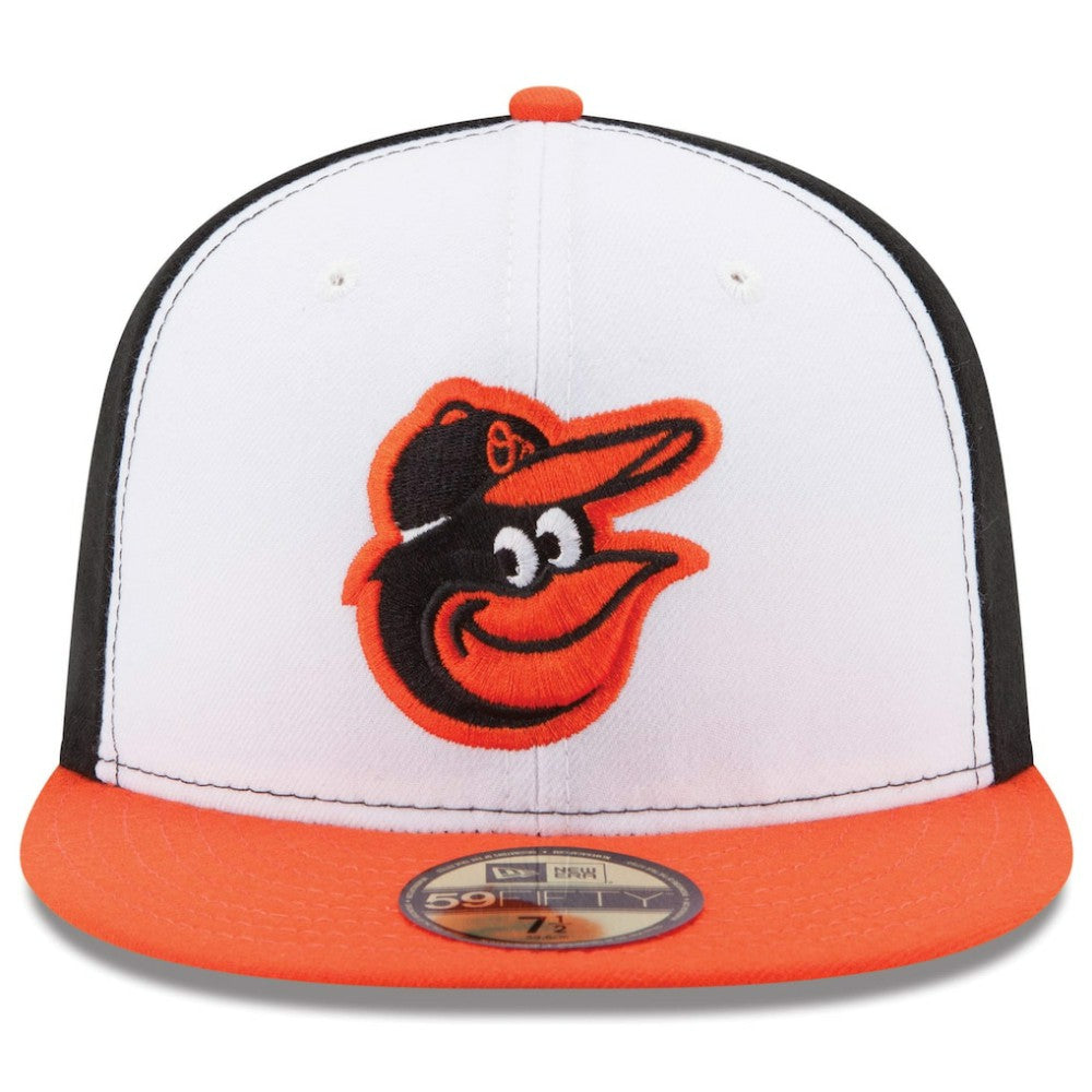 Baltimore Orioles Home Authentic Collection On-Field 59FIFTY Fitted Hat - White/Orange | New Era