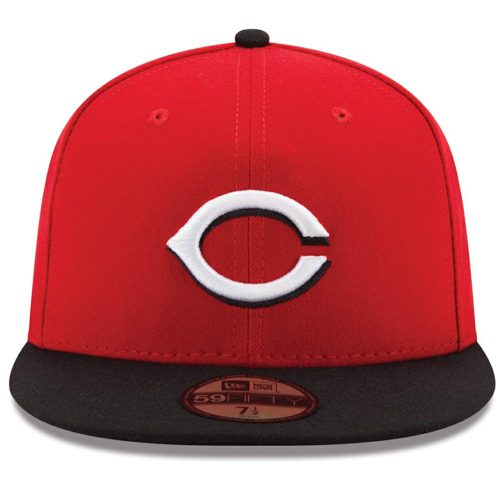 Cincinnati Reds Road Authentic Collection On-Field 59FIFTY Fitted Hat - Red/Black | New Era