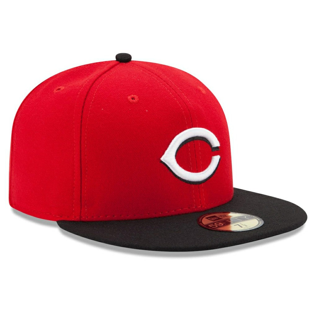 Cincinnati Reds Road Authentic Collection On-Field 59FIFTY Fitted Hat - Red/Black | New Era