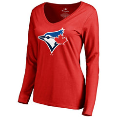 Toronto Blue Jays Women's Logo Long Sleeve T-Shirt - Red