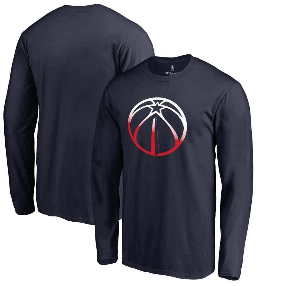 Washington Wizards Gradient Logo Long Sleeve T-Shirt - Navy on sale
