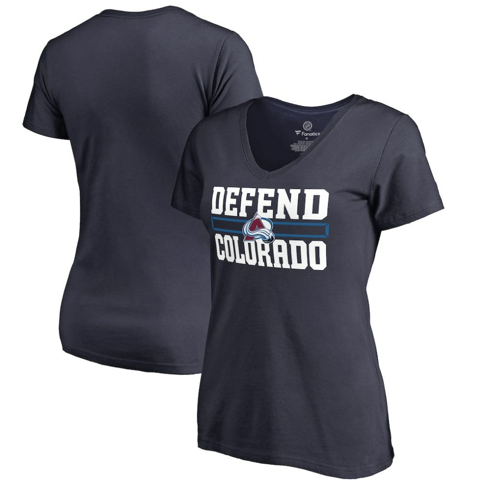 Colorado Avalanche Women's Hometown Collection Defend V-Neck T-Shirt