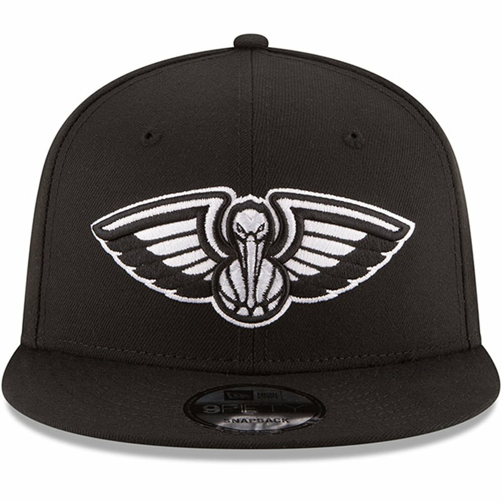 New Orleans Pelicans Black & White Logo 9FIFTY Adjustable Snapback Hat - Black | New Era for sale