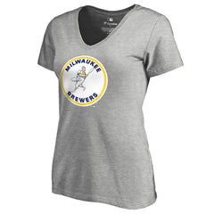 Milwaukee Brewers Women's Cooperstown Collection Forbes T-Shirt - Ash