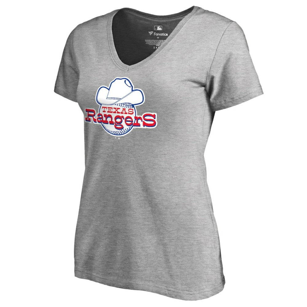 Texas Rangers Women's Cooperstown Collection Forbes T-Shirt - Ash