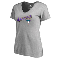 Arizona Diamondbacks Women's Core Wahconah V-Neck T-Shirt - Heather Gray