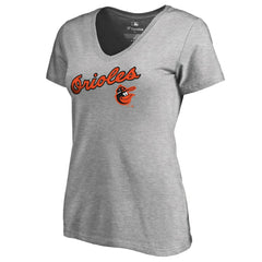 Baltimore Orioles Women's Core Wahconah V-Neck T-Shirt - Heather Gray