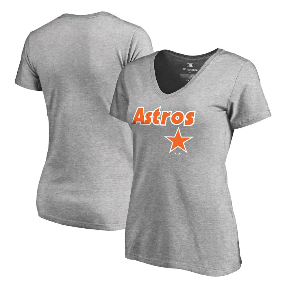 Houston Astros Women's Core Wahconah V-Neck T-Shirt - Heather Gray
