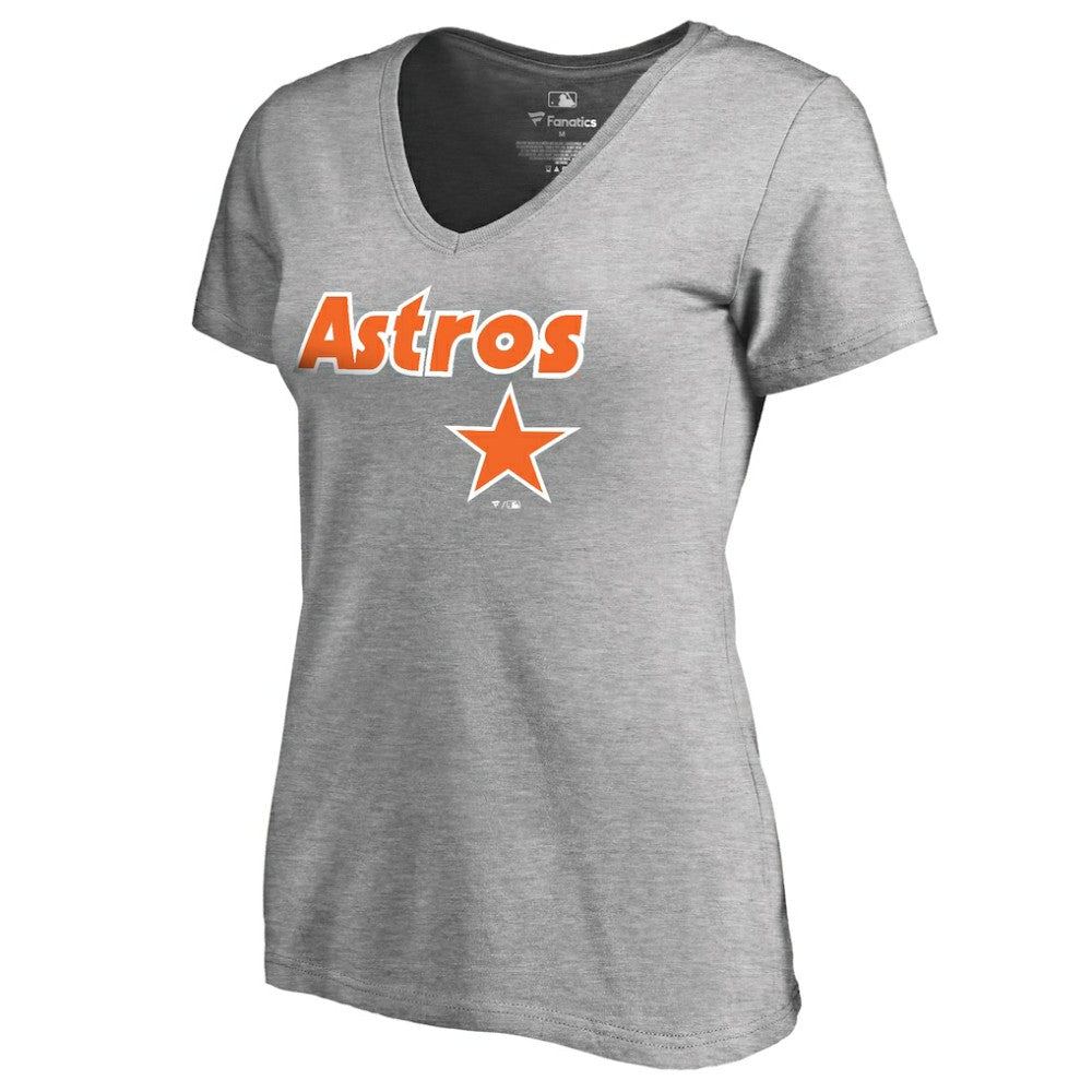 Houston Astros Women's Core Wahconah V-Neck T-Shirt - Heather Gray