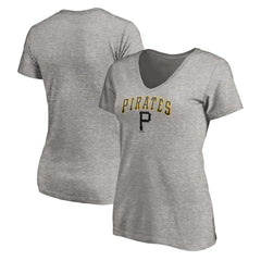 Pittsburgh Pirates Women's Core Wahconah V-Neck T-Shirt - Heather Gray