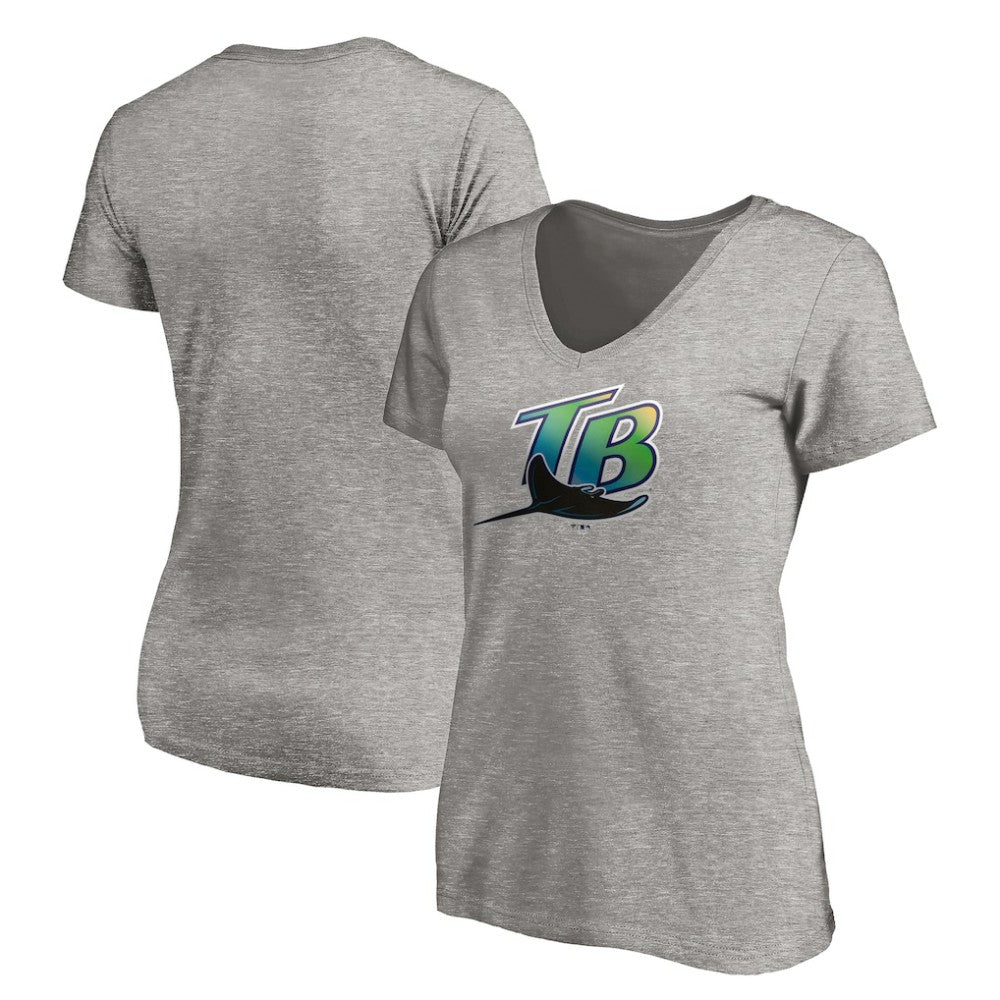 Tampa Bay Rays Women's Core Wahconah V-Neck T-Shirt - Heather Gray