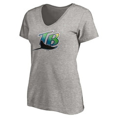 Tampa Bay Rays Women's Core Wahconah V-Neck T-Shirt - Heather Gray