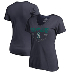 Seattle Mariners Women's Live For It V-Neck T-Shirt - Navy