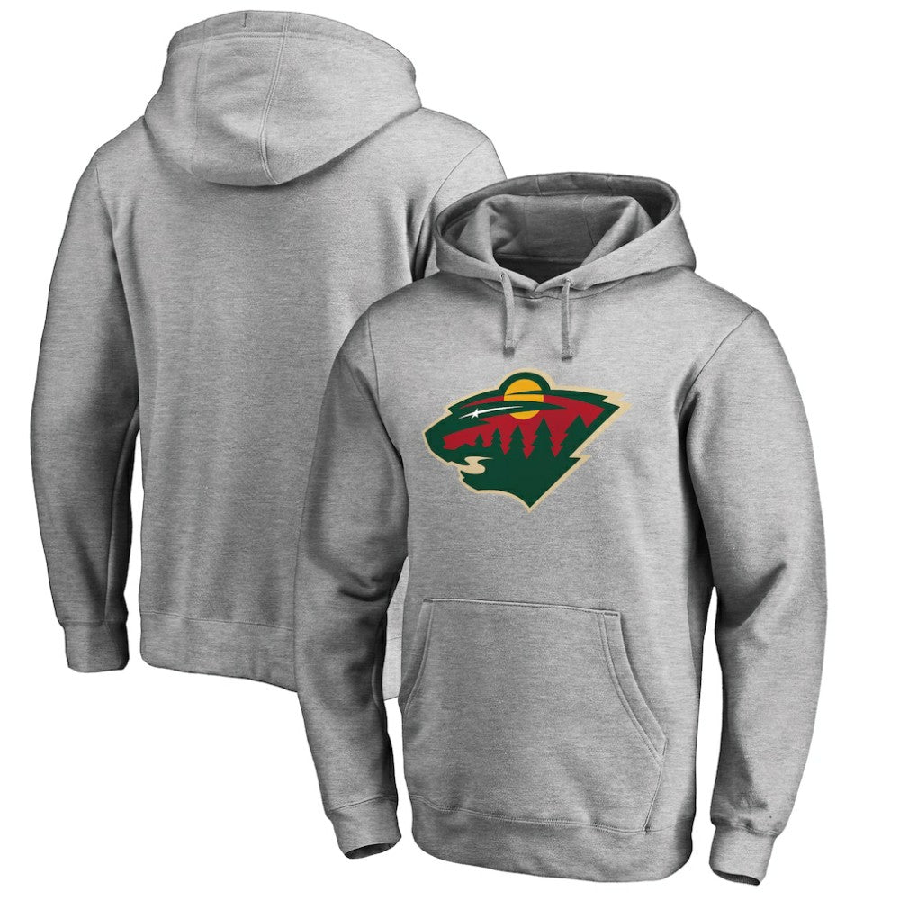 Minnesota Wild Primary Team Logo Fleece Fitted Pullover Hoodie