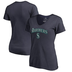 Seattle Mariners Women's Team Lockup T-Shirt - Navy