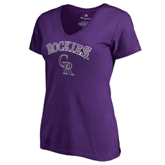 Colorado Rockies Women's Team Lockup T-Shirt - Purple