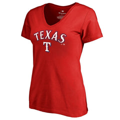 Texas Rangers Women's Team Lockup T-Shirt - Red