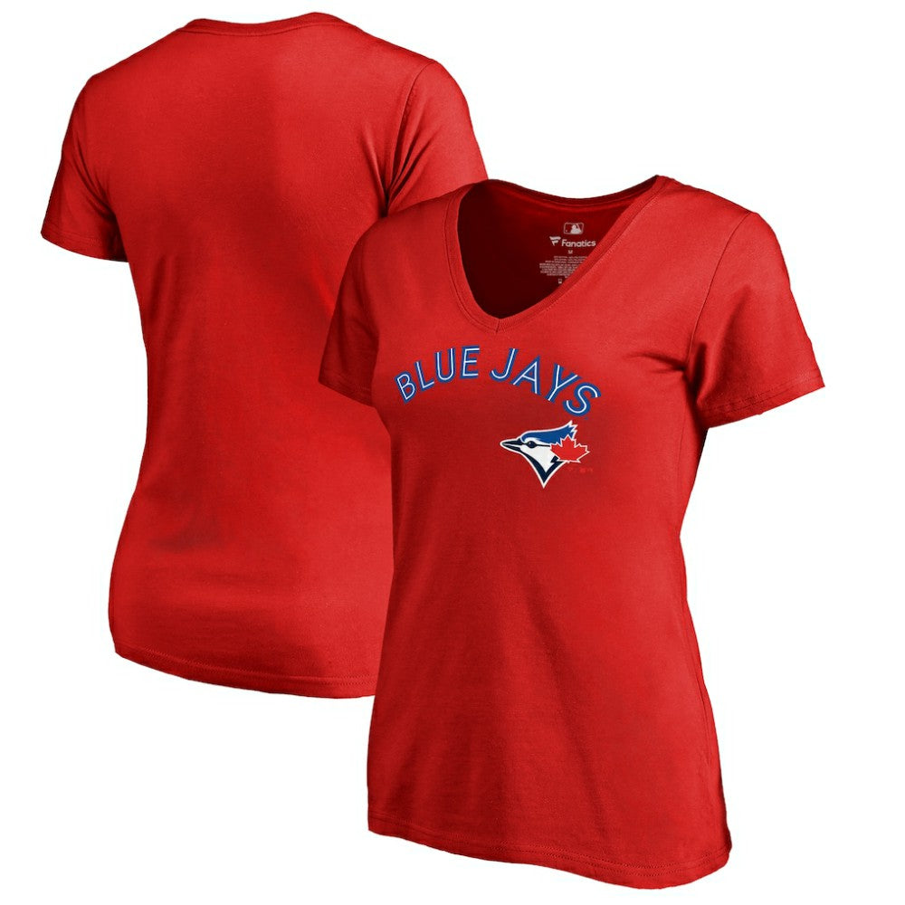 Toronto Blue Jays Women's Team Lockup T-Shirt - Red