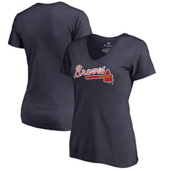 Atlanta Braves Women's Team Wordmark T-Shirt - Navy